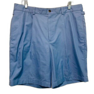 Brooks Brothers Country Club Light Blue Pleated Cotton Shorts size 35 waist
